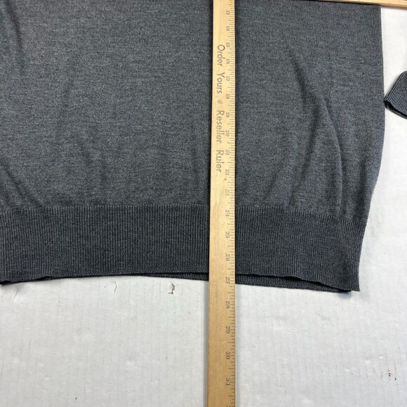 Neiman Marcus Gray V-Neck Sweater Cashmere Silk Blend Classic Luxe Size Medium - Picture 7 of 10